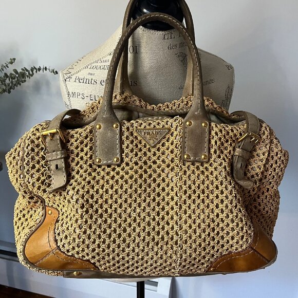 Vintage! PRADA BROWN 2WAY TOP HANDLE BAG - Picture 5 of 12